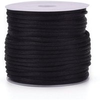 Corde Rattail Satin en Nylon pour Bijoux et Nœuds Chinois, Noir