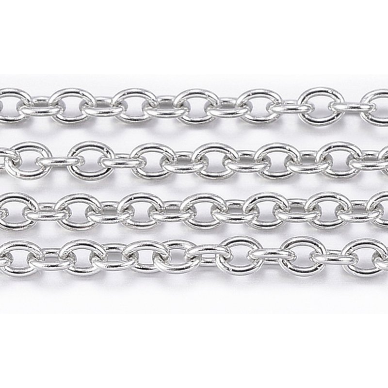 304 Stainless Steel Cable Chains, Soldered, Spool, Oval, 32.8 Feet — Chains, Wire & Cord