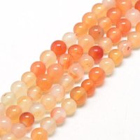 Brins de perles de carnelien naturel, ronds, 6-6,5 mm, 14,5 pouces — Perles à bijoux