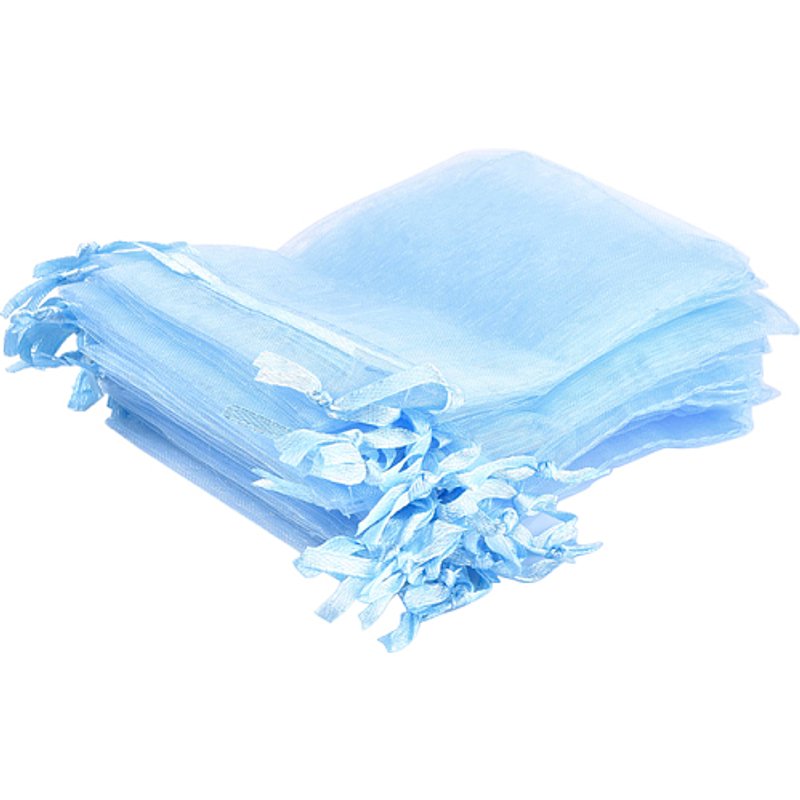 Sacs en Organza pour Potpourri avec Cordon, Bleu Ciel Clair — Rangement et présentation