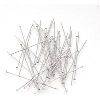304 Stainless Steel Flat Head Pins, Tarnish Resistant, 40x0.7mm — Jewelry Findings