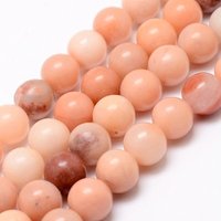 Fils de perles d'aventurine rose naturelle, rondes 8mm, 48pcs/fils — Perles à bijoux