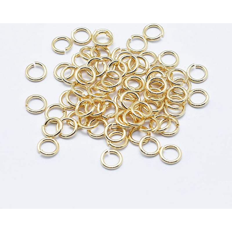 Brass Open Jump Rings, 18K Gold Plated, Nickel Free, 1400pcs — Jewelry Findings
