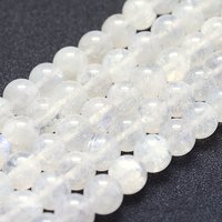 Natural Rainbow Moonstone Beads Strands, Grade AA, 8mm, 49pcs — Jewelry Beads