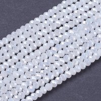 Brins de perles en verre électroplaqué, rondelles facettées, arc-en-ciel — Perles à bijoux