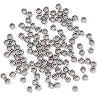 Perles Intercalaires Rondes en Acier Inoxydable 304, Résistantes au ternissement, 3x2mm — Perles à bijoux