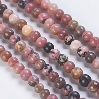 Natural Rhodonite Beads Strands, Round 4mm, 15 inch, 85-90pcs — Jewelry Beads