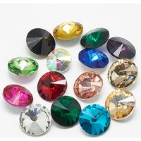 Pointed Back Glass Rhinestone Cabochons, Mixed Color, 8x4mm — Loose Gemstones
