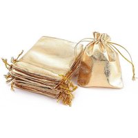 Sacs en organza rectangulaires dorés, 12x9cm — Rangement et présentation