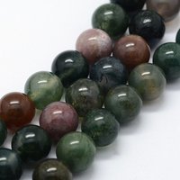 Brins de perles d'agate indienne naturelle, rondes 8mm, 45pcs, 14.96 pouces — Perles à bijoux
