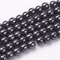 Non-Magnetic Synthetic Hematite Beads Strands, Round, 6mm — Jewelry Beads