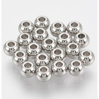 Perles de séparation en acier inoxydable 201, Rondelle, 3x2mm, Trou: 1mm — Perles à bijoux