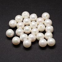 Shell Pearl Beads, Round, Grade A, Half Drilled, White, 8mm — Jewelry Beads