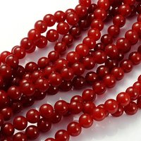 Fil de perles de cornaline naturelle teintées, rondes, FireBrick, 10mm — Perles à bijoux