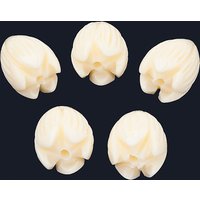 Perles de corail synthétique teintées, fleur de jasmin, blanc crémeux — Perles à bijoux