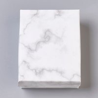 Paper Cardboard Jewelry Box, Rectangle, White with Black Sponge