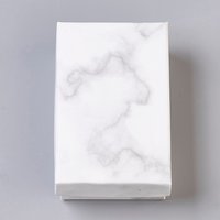 Paper Cardboard Jewelry Boxes, Rectangle, White, 8.1 x 5.1 cm
