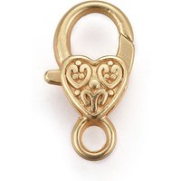 Tibetan Style Heart Lobster Claw Clasps - 18K Gold Plated — Jewelry Findings