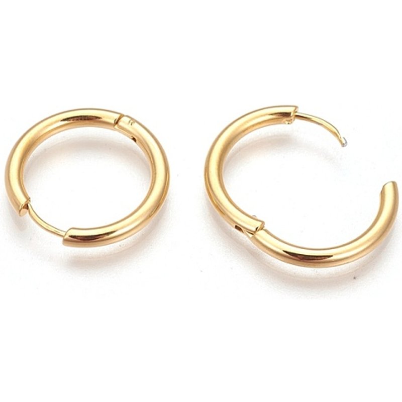 Boucles d'oreilles créoles en acier inoxydable 304 avec placage en or 18K — Boucles d'oreilles créoles