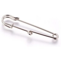 Iron Brooch Findings Kilt Pins Platinum 56x16x5mm