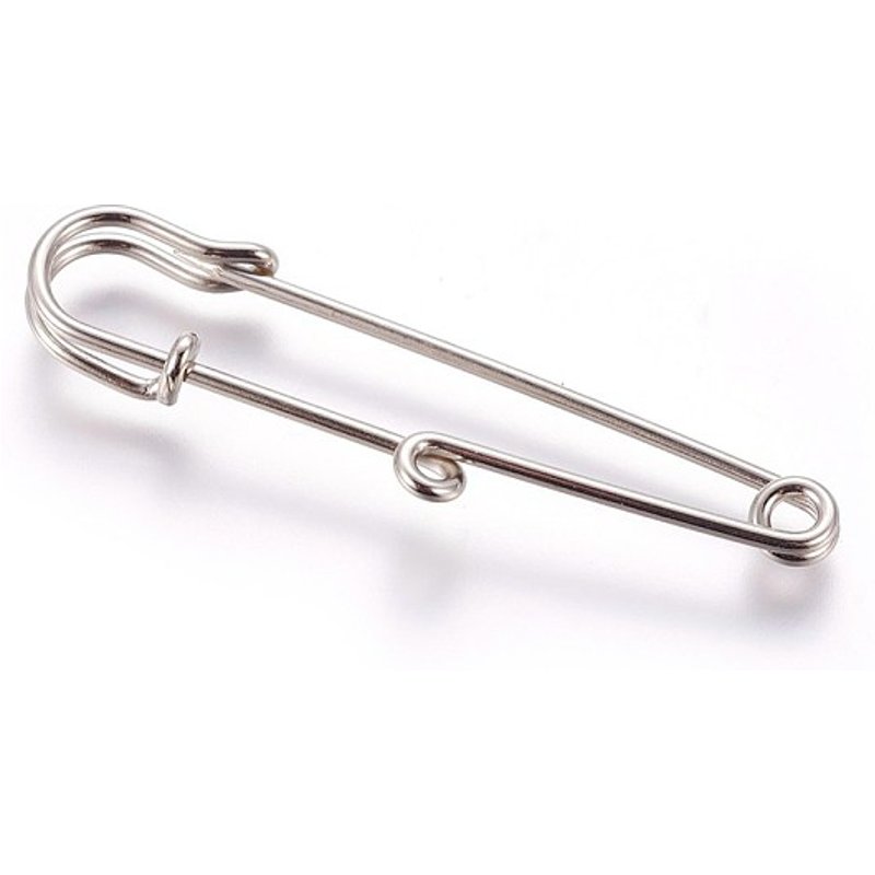 Trouvailles de broche en fer, épingles à kilt, platine 56x16x5mm — Accessoires pour bijoux
