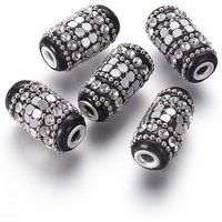 Perles faites à la main d'Indonésie avec chaînes en fer et trouvailles en rhinestone — Perles à bijoux