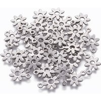 Charm en Acier Inoxydable 304 Résistant à la Corrosion en Forme de Fleur — Breloques et pendentifs