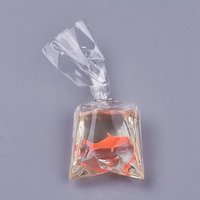 Goldfish Water Bag Shape Resin Pendant in Orange