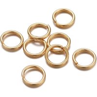 Anneaux ouverts en acier inoxydable 304, plaqués or 24K, 18 Gauge — Accessoires pour bijoux