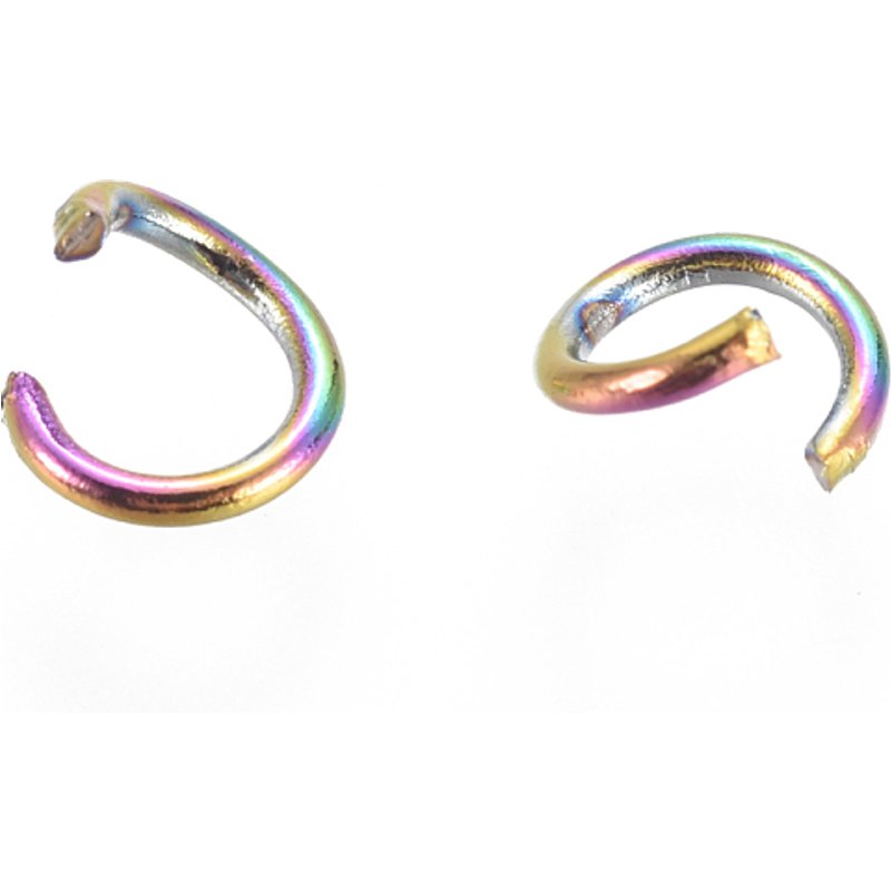Anneaux ouverts en acier inoxydable 304 avec placage ionique, couleur arc-en-ciel — Accessoires pour bijoux