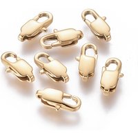 Ion Plating 304 Stainless Steel Lobster Claw Clasps, Golden