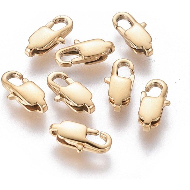 Clips de homard en acier inoxydable 304 avec placage ionique, doré — Accessoires pour bijoux