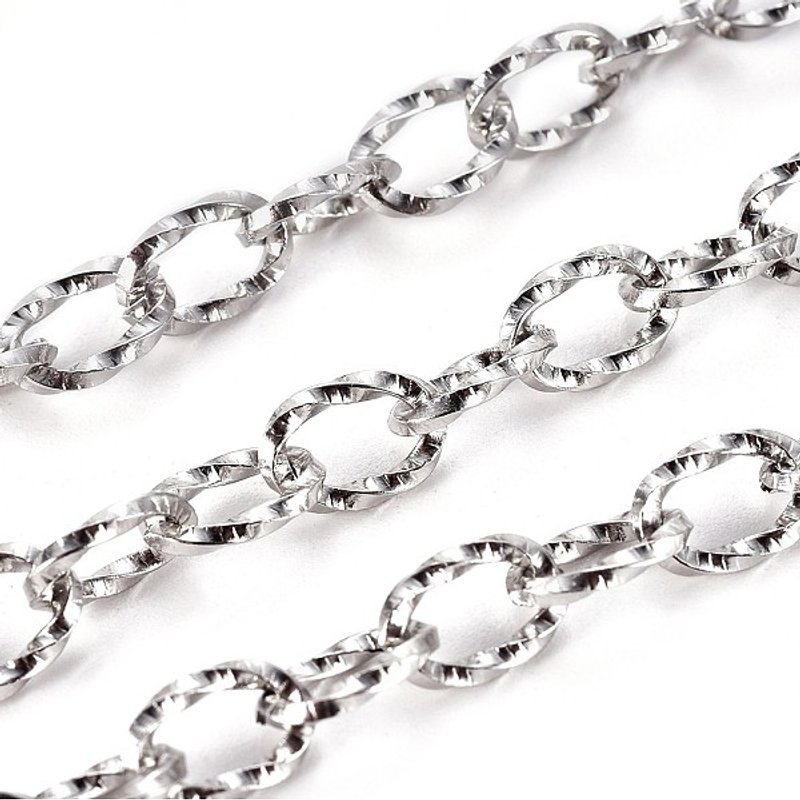 304 Stainless Steel Cable Chains, Textured, Unwelded, 32.8 Feet — Chains, Wire & Cord