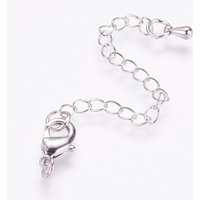 Plated Brass Chain Extender with Lobster Claw Clasps