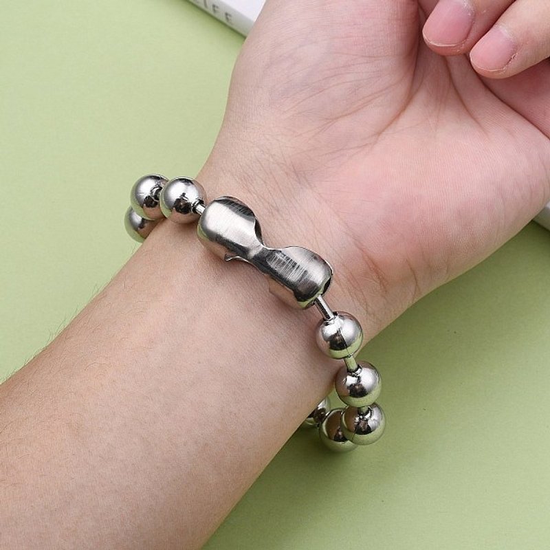 Bracelet en chaîne à billes en acier inoxydable 304, longueur de 8-1/2 pouces — Bracelet Femme