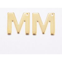 Charm en Acier Inoxydable 304, Lettre M, Plaqué Or 18K — Breloques et pendentifs