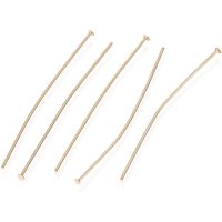 Épingles à tête plate en acier inoxydable 304, plaquées or 18K, 40.5x0.6mm — Accessoires pour bijoux