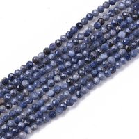 Brins de Perles de Saphir Naturel, Ronde Facettée, 2mm, 181pcs — Perles à bijoux