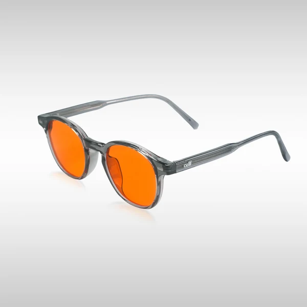 Cellf Blue Blocker Glasses - Rounded Fram Stone — Blue Light Glasses