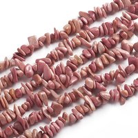 Fils de perles de rhodonite naturelle, chip, 1.5-4.5mm, 80-81cm