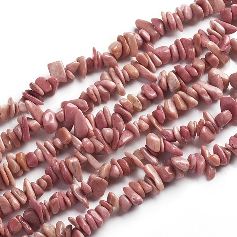 Fils de perles de rhodonite naturelle, chip, 1.5-4.5mm, 80-81cm — Perles à bijoux