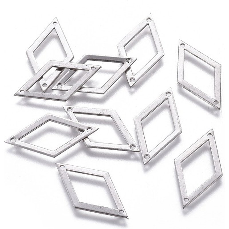 Connecteurs en Acier Inoxydable 201 Résistants au ternissement en Rhombus — Accessoires pour bijoux