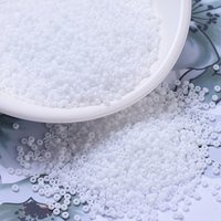 Perles Rocailles Miyuki, Perles de Verre Japonaises, Blanc Mat, 11/0
