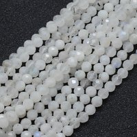 Fils de perles en pierre de lune arc-en-ciel naturel, ronds, facettés, 4mm — Perles à bijoux