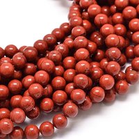 Grade A Natural Red Jasper Bead Strands, Round, 6mm, 15 inch — Jewelry Beads