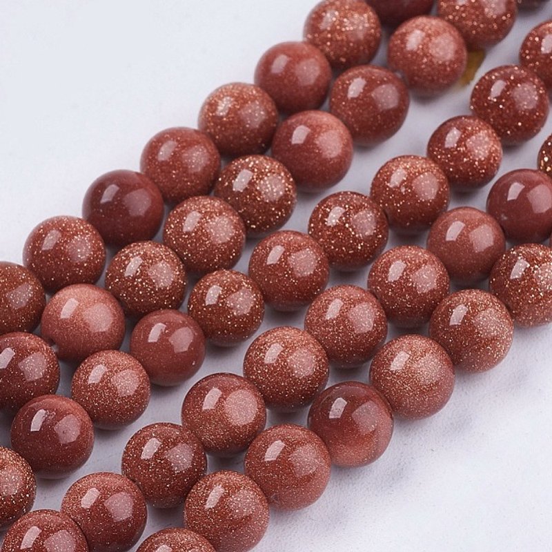 Fil de perles en or synthétique, rond, 6mm, 63pcs/fil — Perles à bijoux