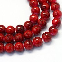 Baking Painted Glass Round Bead Strands, FireBrick, 8.5-9mm — Jewelry Beads