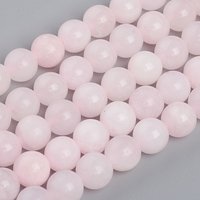 Brins de Perles de Calcite Mangano Rose Naturelle, Ronde, 8mm, 48pcs — Perles à bijoux