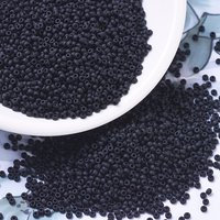 Perles Rocailles Miyuki, Perles de Verre Japonaises, Noir Mat, 11/0 — Perles à bijoux