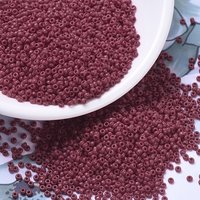 Miyuki Round Rocailles Beads, Japanese Seed Beads, Opaque Dark Red — Jewelry Beads